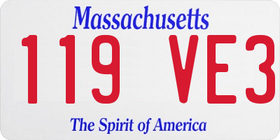 MA license plate 119VE3