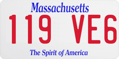 MA license plate 119VE6