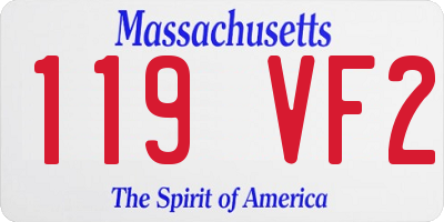 MA license plate 119VF2
