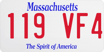 MA license plate 119VF4