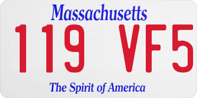 MA license plate 119VF5