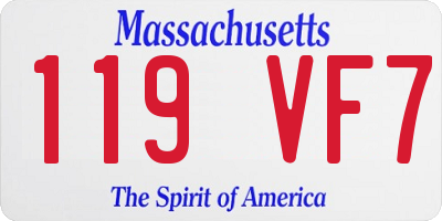 MA license plate 119VF7