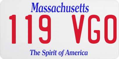 MA license plate 119VG0