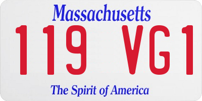 MA license plate 119VG1