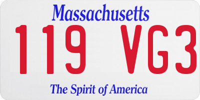 MA license plate 119VG3