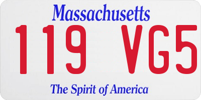 MA license plate 119VG5