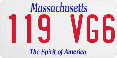 MA license plate 119VG6