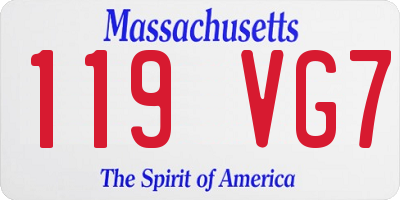 MA license plate 119VG7