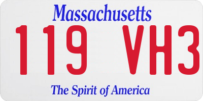 MA license plate 119VH3