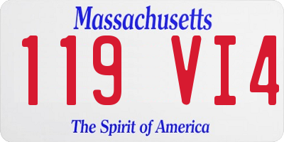 MA license plate 119VI4