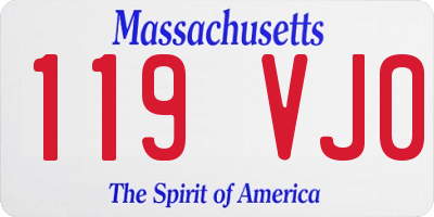 MA license plate 119VJ0