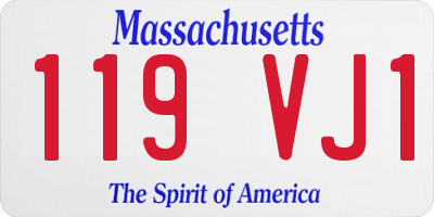 MA license plate 119VJ1