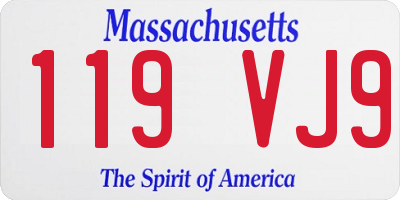 MA license plate 119VJ9