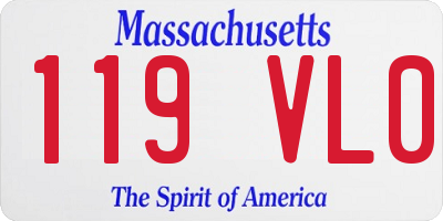 MA license plate 119VL0