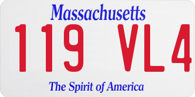 MA license plate 119VL4