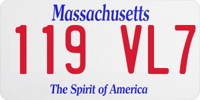 MA license plate 119VL7