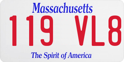 MA license plate 119VL8