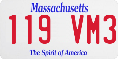MA license plate 119VM3