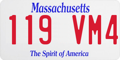 MA license plate 119VM4