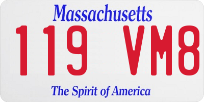 MA license plate 119VM8