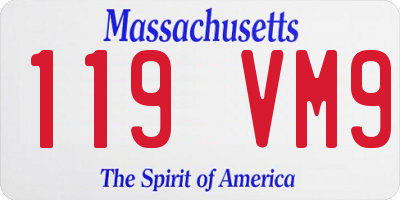 MA license plate 119VM9