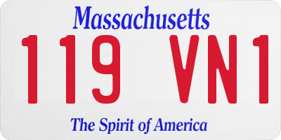 MA license plate 119VN1
