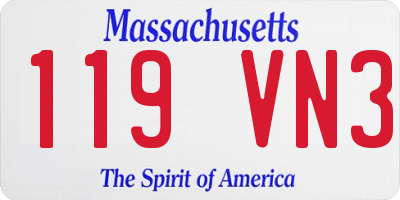 MA license plate 119VN3