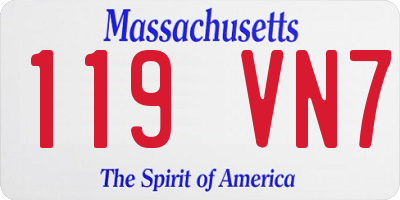 MA license plate 119VN7