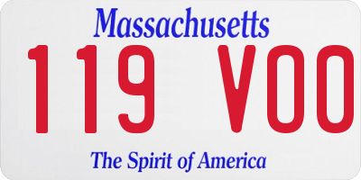 MA license plate 119VO0