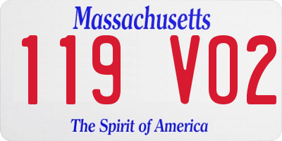 MA license plate 119VO2