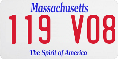 MA license plate 119VO8