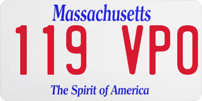 MA license plate 119VP0