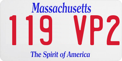 MA license plate 119VP2