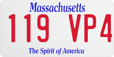 MA license plate 119VP4