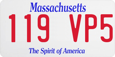 MA license plate 119VP5