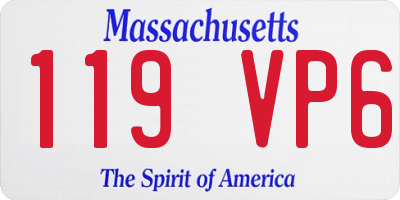 MA license plate 119VP6
