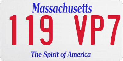 MA license plate 119VP7