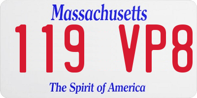 MA license plate 119VP8
