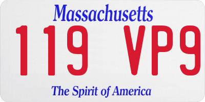 MA license plate 119VP9