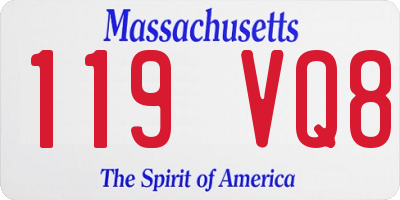 MA license plate 119VQ8