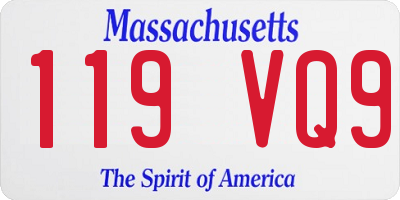 MA license plate 119VQ9