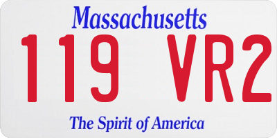 MA license plate 119VR2