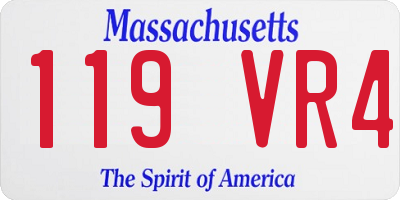 MA license plate 119VR4
