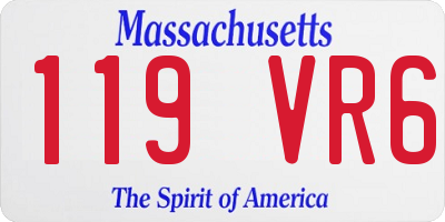 MA license plate 119VR6
