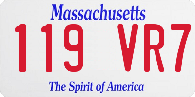 MA license plate 119VR7