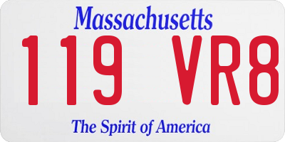 MA license plate 119VR8