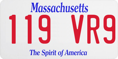 MA license plate 119VR9