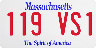 MA license plate 119VS1