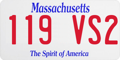 MA license plate 119VS2