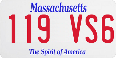 MA license plate 119VS6